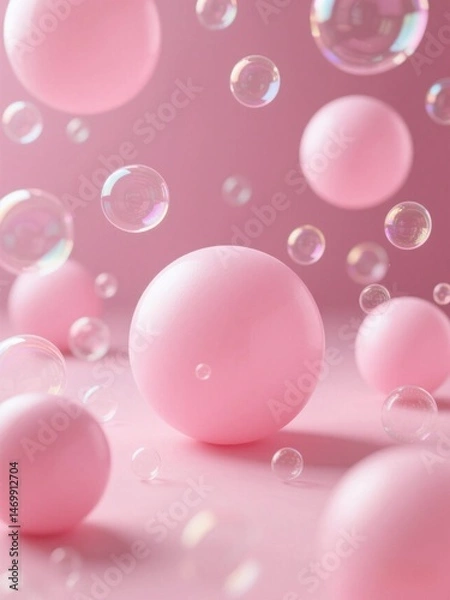 Obraz Pink bubble scene