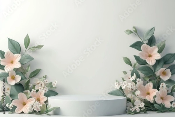 Fototapeta Floral podium display presentation on background