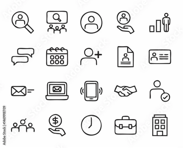 Fototapeta Recruit line icon set.eps