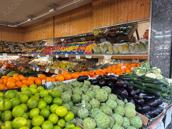 Fototapeta Fresh Produce Display at a Grocery Store