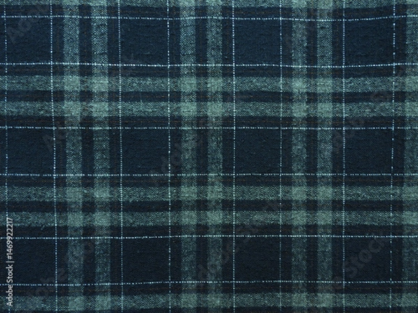 Obraz Dark blue check winter coat texture