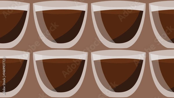 Fototapeta Coffee mugs seamless pattern. Coffee background.