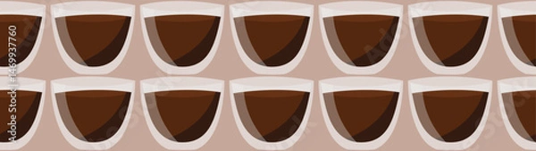 Fototapeta Coffee mugs seamless pattern. Coffee background.
