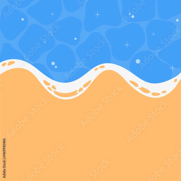 Fototapeta a beautiful view of the sea with a sandy beach 모래사장이 있는 아름다운 바다 풍