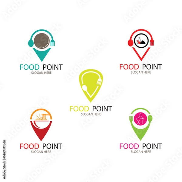 Obraz food point logo design collection