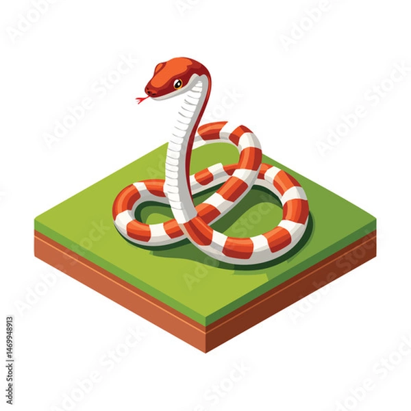 Fototapeta Milk Snake Vector Illustration with Flat Design, Clean Line Art, and Modern Minimalist AestheticArt.