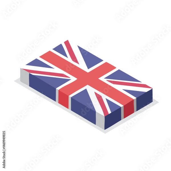 Fototapeta United Kingdom flag Vector Illustration with Flat Design, Clean Line Art, and Modern Minimalist AestheticArt.