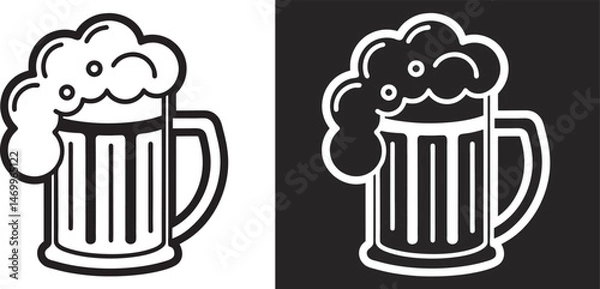 Obraz Beer mug icon vector art, Beer mug outline vector illustration
