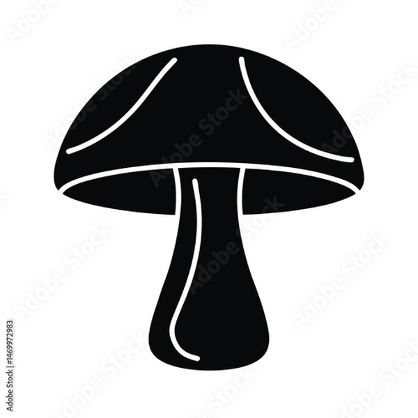 Fototapeta Mushroom Cap Nature Vector Silhouette