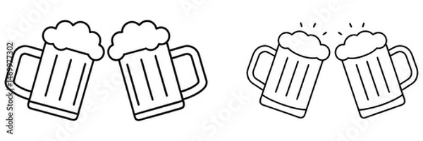 Obraz Beer mug icon vector art, Beer mug silhouette, Beer mug outline vector illustration