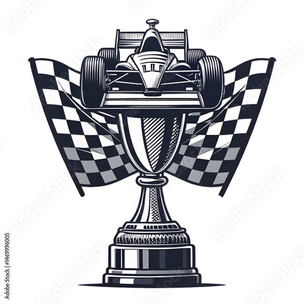 Fototapeta Golden Victory Trophy.  Golden trophy Isolated on White Background – High Resolution. Champion golden trophy for winner background. Success and achievement concept. Sport and cup award theme.