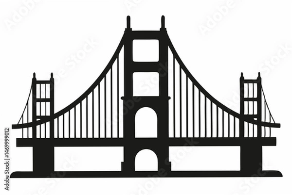Fototapeta golden gate silhouette vector