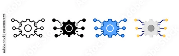 Obraz Digitalization icon set bundle. Multi style icon collection perfect for websites, apps, and presentations. Simple vector icon collection