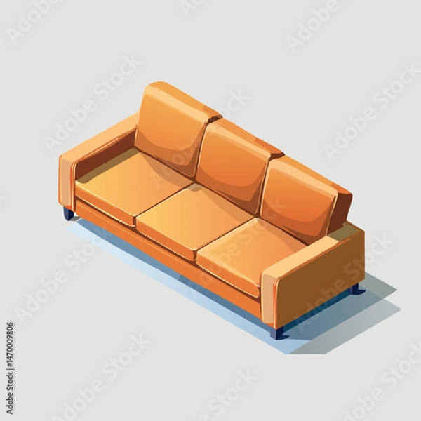Fototapeta couch Vector Illustration with Flat Design, Clean Line Art, and Modern Minimalist AestheticArt.