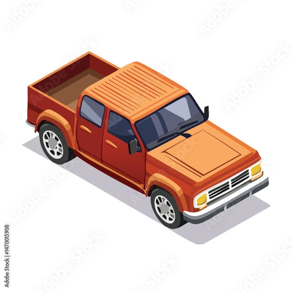 Fototapeta Pickup truck Vector Illustration with Flat Design, Clean Line Art, and Modern Minimalist AestheticArt.