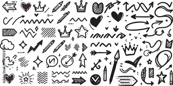 Fototapeta seamless pattern with doodle elements