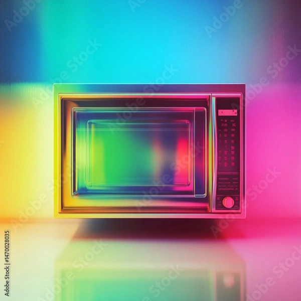 Obraz Abstract 1980s style digital glitched microwave