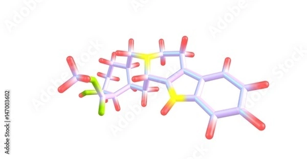 Fototapeta Yohimbine molecular structure isolated on white