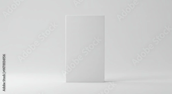 Fototapeta Blank White Box Mockup - Clean, minimalist of a tall, blank white box, perfect for packaging design presentations