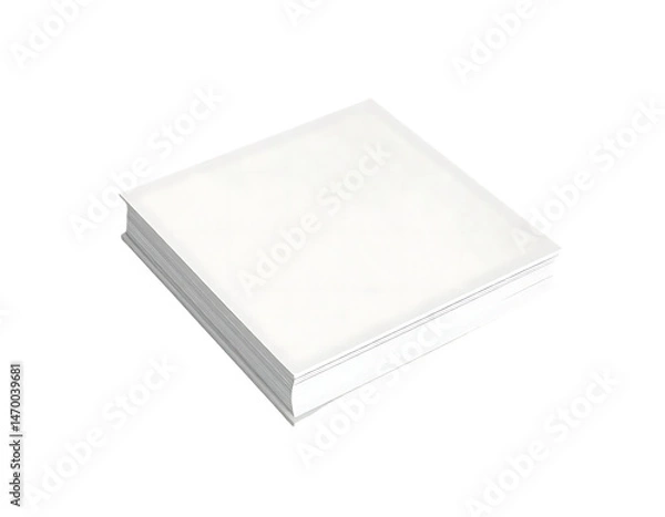 Fototapeta A neatly stacked pile of blank white paper, ready for use.