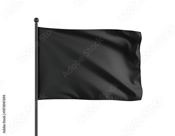 Obraz A black flag waving in the wind