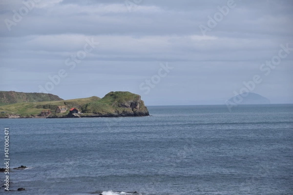 Obraz Dunaverty Rock and Ailsa Craig, Southend, Kintyre, Scotland