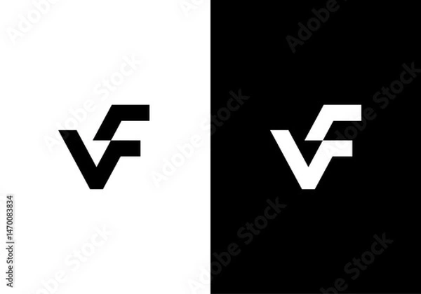 Obraz VF, FV initial letters monogram logo
