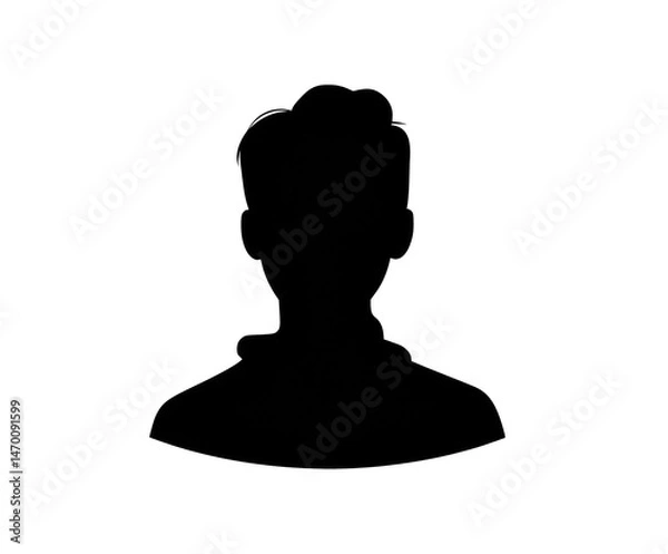 Obraz Silhouette of a person in a casual outfit for profile creation on a transparent background, cut out