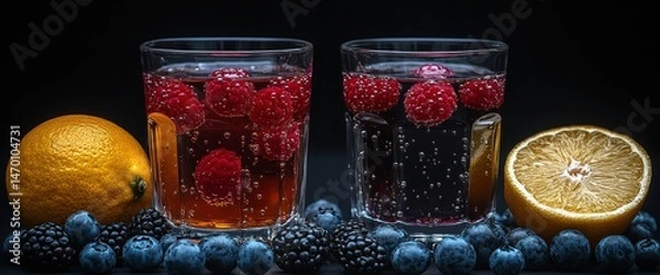 Fototapeta Refreshing Fruit Beverages