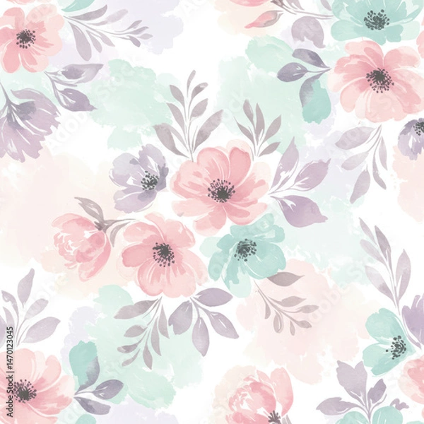 Obraz Delicate pastel floral pattern