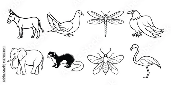 Obraz set of animals vector