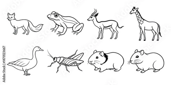 Fototapeta farm animals collection