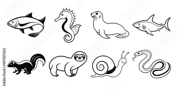 Obraz vector set of animals