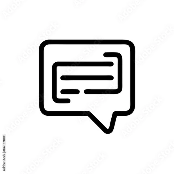 Fototapeta comment Message bubble icon representing communication in a minimalist style  