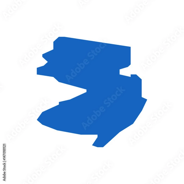 Obraz A blue silhouette of the state of new jersey is displayed on a white background in a simple and clean style