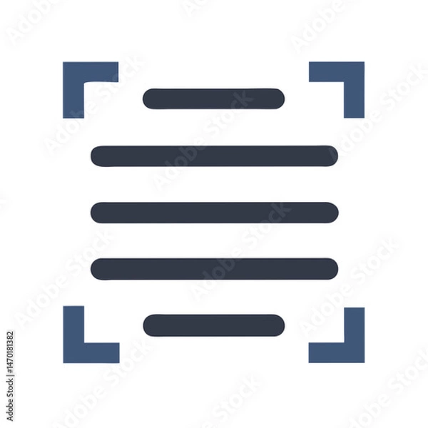 Fototapeta Justified Text Cursor Icon Representing Text Selection – Vector Typography and Editing Symbol