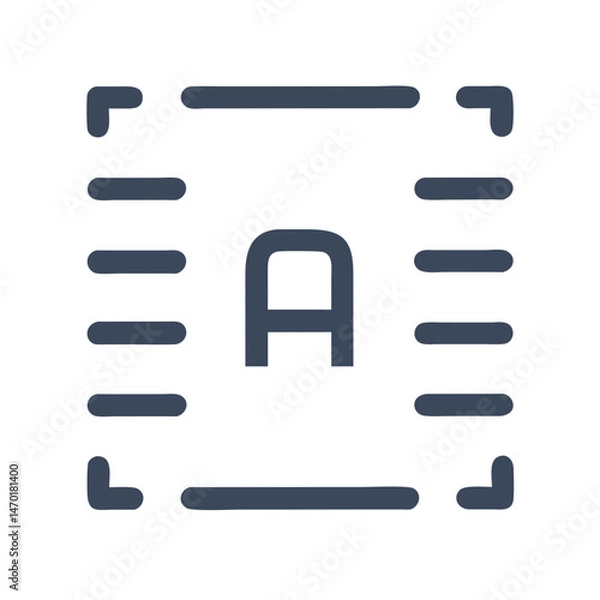 Fototapeta Justified Text Cursor Icon Representing Text Selection – Vector Typography and Editing Symbol