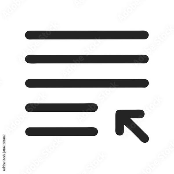 Fototapeta Justified Text Cursor Icon Representing Text Selection – Vector Typography and Editing Symbol