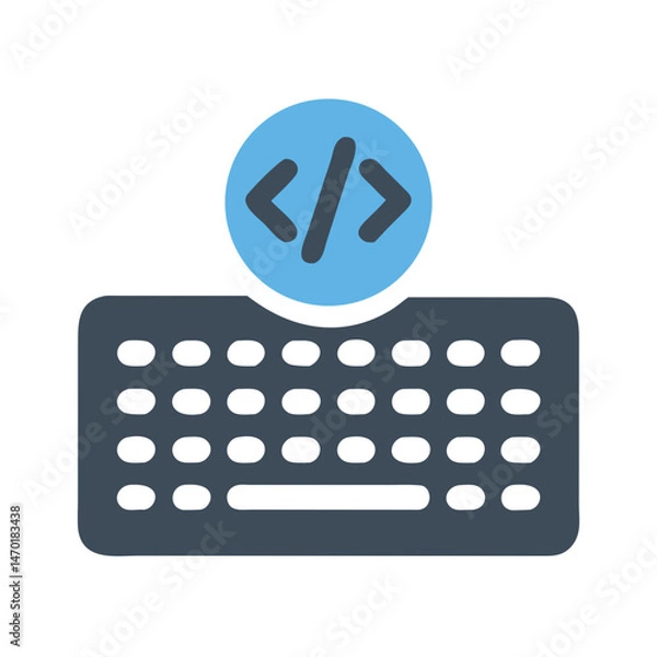 Fototapeta  keyboard-with-code-icon-representing-creative-