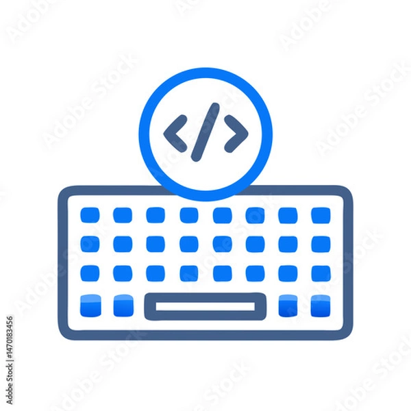 Fototapeta  keyboard-with-code-icon-representing-creative-