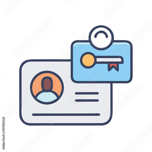 Fototapeta Key Icon Representing Access or Security Credential – Vector Lock and Authentication Symbol