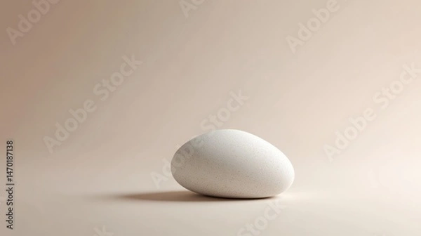 Fototapeta Single egg on a beige background