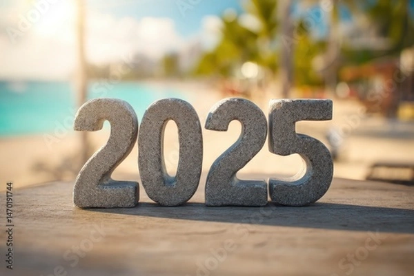 Fototapeta 2025 Year on Beach