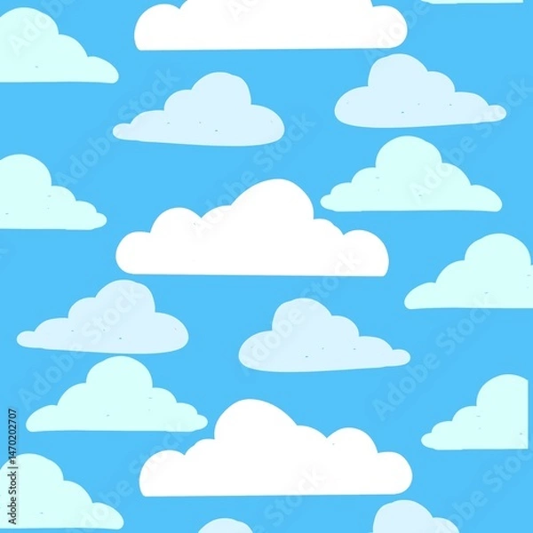 Obraz Clouds pattern illustration weather summer sun, blue sky 