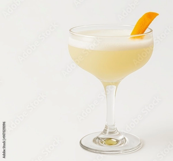 Obraz Delightful White Lady Cocktail Served in a Vintage Glass With a Citrus Garnish, Perfect for Any Elegant Gathering or Celebration