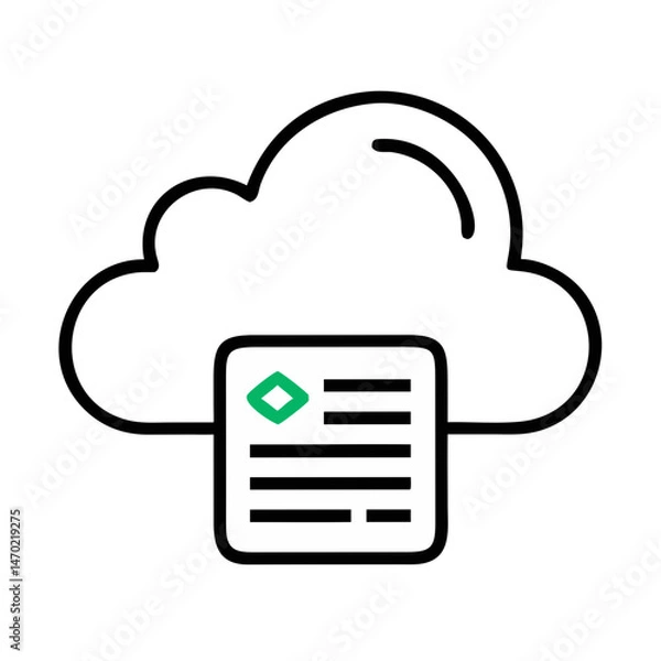 Fototapeta SaaS Cloud Icon – Software as a Service Technology Symbol