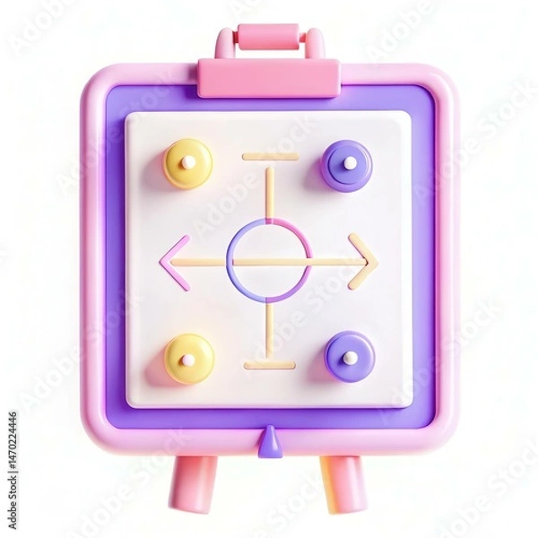 Obraz A colorful game board with directional arrows and buttons in pastel shades, designed for fun interaction.