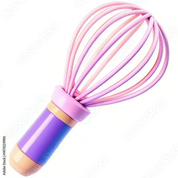 Obraz A colorful whisk with a modern design featuring a unique blend of pink and purple tones.