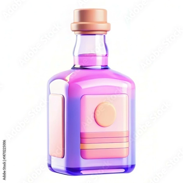 Obraz A vibrant purple bottle with a modern design and unique texture, reflecting light in an artistic way.