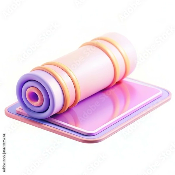 Obraz Abstract design featuring layered geometric shapes in soft pastel colors.